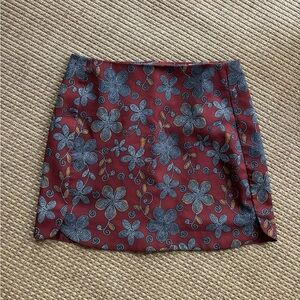 Lush Floral Red Mini Skirt